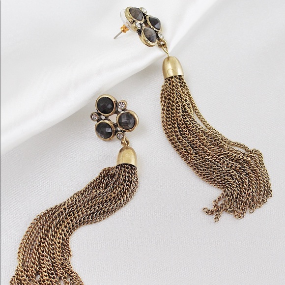 SALE 👀 Bronze Chain Statement Earrings - Picture 2 of 6